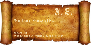 Merten Ruszalka névjegykártya